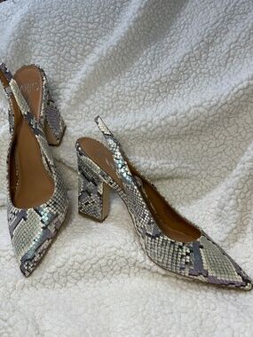 Franco Sarto Sophie Snakeskin, iridescent, pump size 10